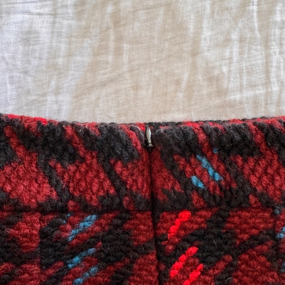 Topshop Skirt Size 4 Wool Mix Short A Line Skirt Dogtooth - Picture 4 of 7